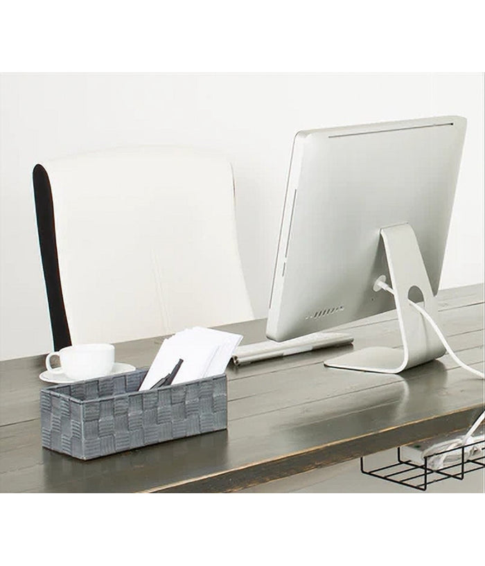 Set 4pz Contenitori Grigio Scuro Scatola In Tessuto Organizer Portaoggetti 79145         