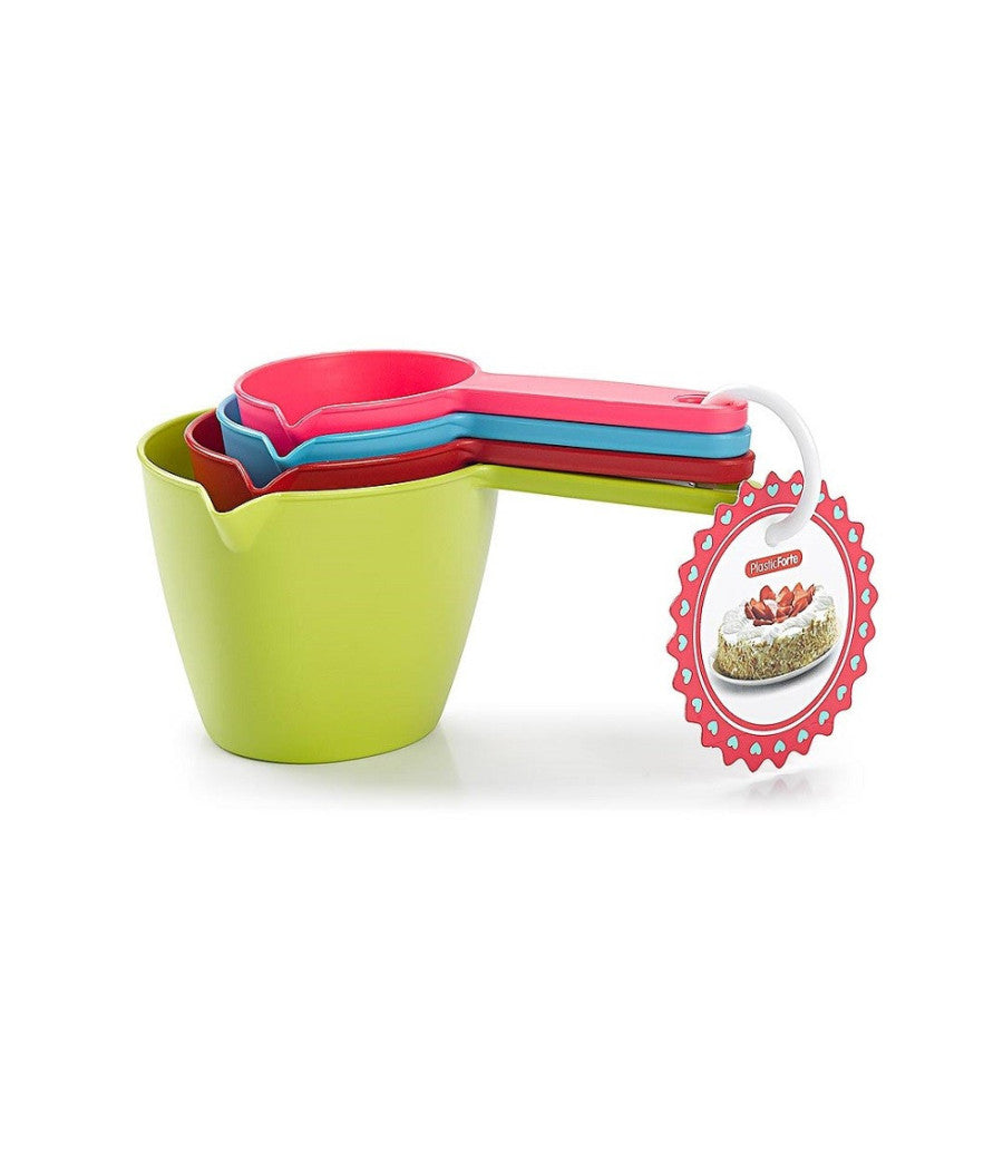 Set 4pz Dosatori Per Misurare Misurini In Plastica Colorata Misure Diverse 11860         