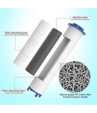 Set 4pz Filtro In Cotone Pp Ricambio Per Doccetta Soffione Doccia Rimovibili 59998         