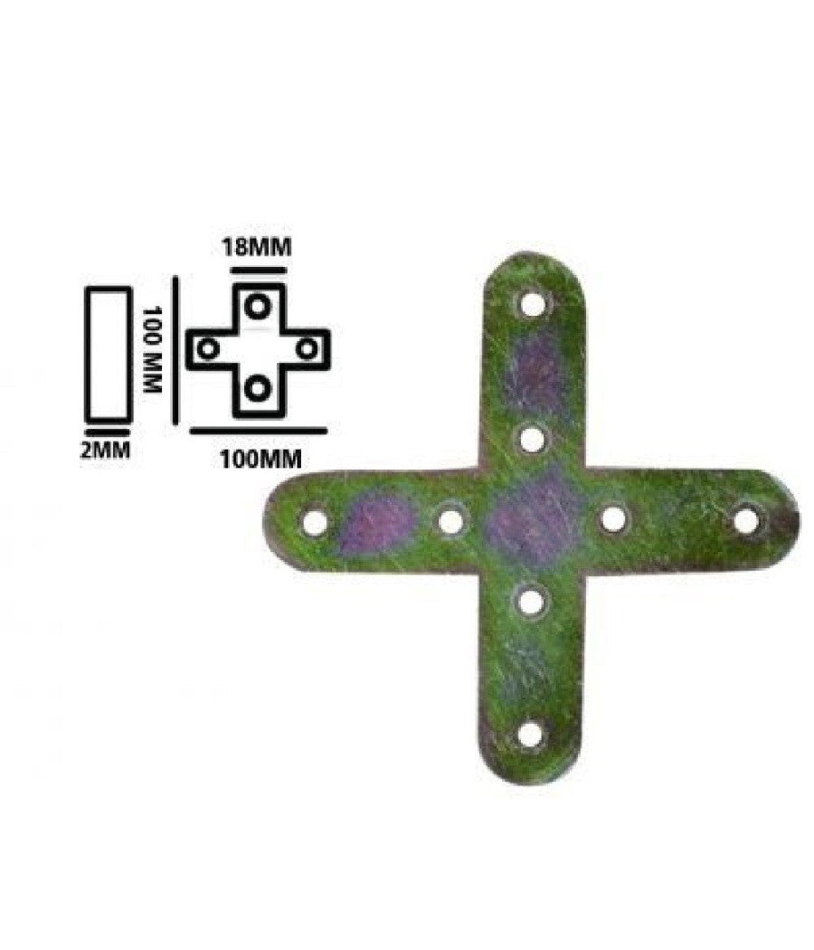 Set 4pz Lastrina Lastrine Ad Angolo Forma X 100x20x2mm Con Viti Per Mobili 91233         