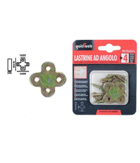 Set 4pz Lastrina Lastrine Ad Angolo Forma X 40x16x2mm Con Viti Per Mobili 91231         
