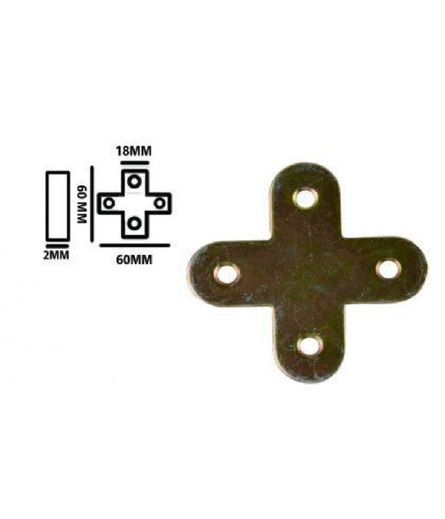 Set 4pz Lastrina Lastrine Ad Angolo Forma X 60x18x2mm Con Viti Per Mobili 91232         