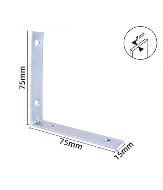 Set 4pz Lastrine Ad Angolo Lastrina Angolare 75x75x15x2 Mm Con Viti Mobili 57115         