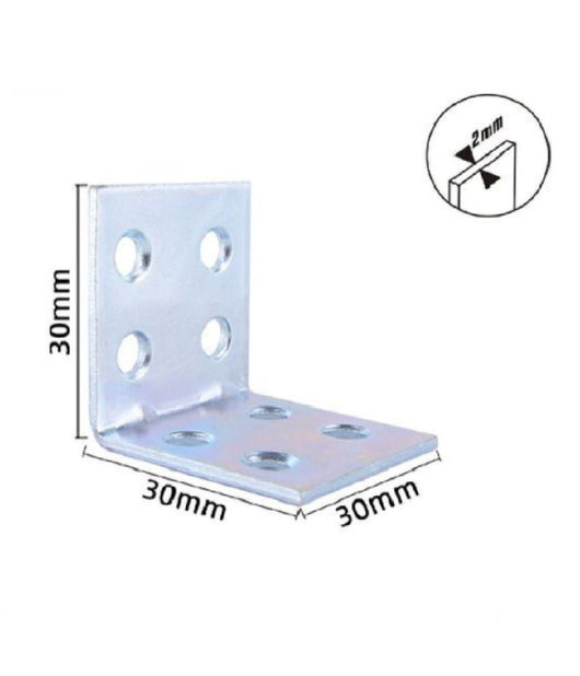 Set 4pz Lastrine Lastrina Ad Angolo Angolare 30x30x30x2mm Con Viti Mobili 57119         