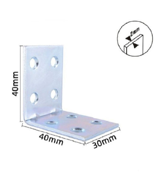 Set 4pz Lastrine Lastrina Ad Angolo Angolare 40x40x30x2 Mm Con Viti Mobili 57120         