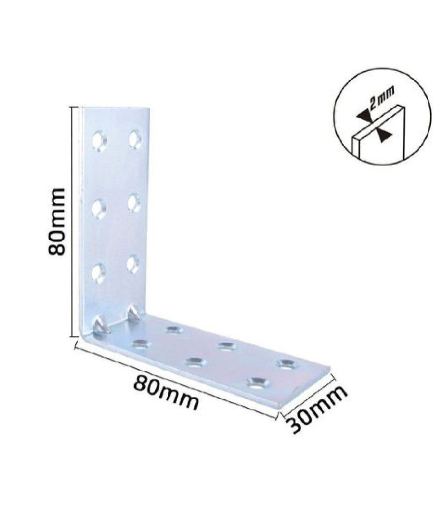 Set 4pz Lastrine Lastrina Ad Angolo Angolare 80x80x30x2 Mm Con Viti Mobili 57125         