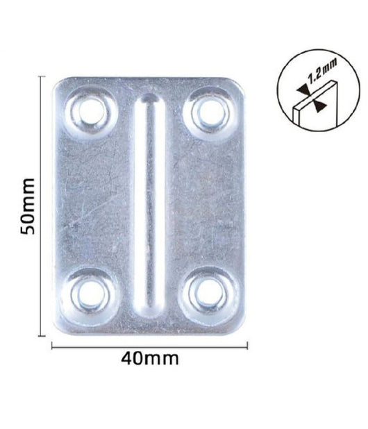Set 4pz Lastrine Lastrina Piastra Di Giunzione 50x40x1.2mm Con Viti Mobili 57132         