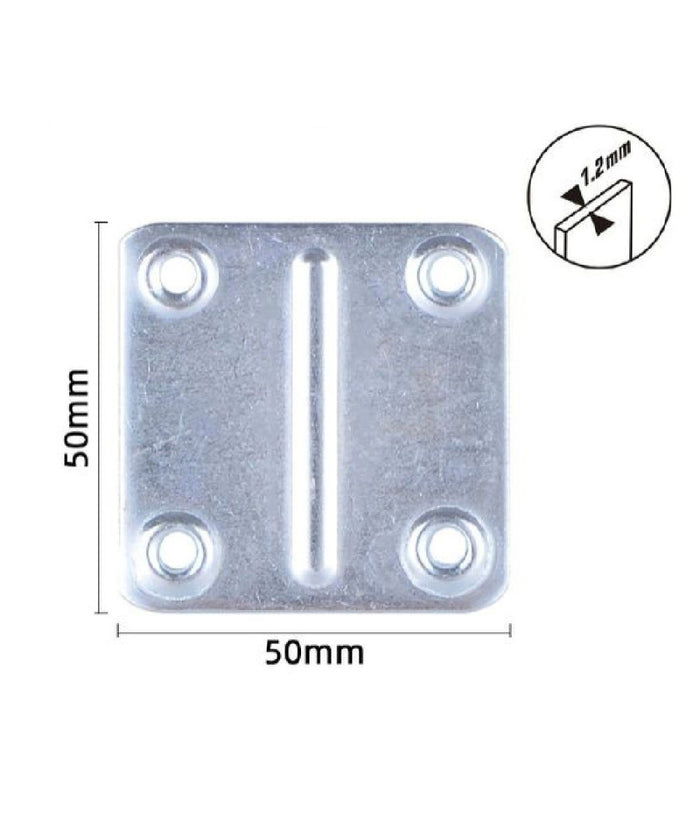 Set 4pz Lastrine Lastrina Piastra Di Giunzione 50x50x1.2mm Con Viti Mobili 57131         