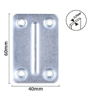 Set 4pz Lastrine Lastrina Piastra Di Giunzione 60x40x1.2mm Con Viti Mobili 57133         