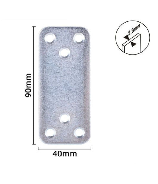 Set 4pz Lastrine Lastrina Piastra Di Giunzione 90x40x2.5mm Con Viti Mobili 57135         