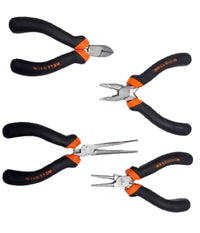 Set 4pz Mini Pinza Per Fabro Elettricista 115 Mm Acciaio Ergonomica Bricolage         