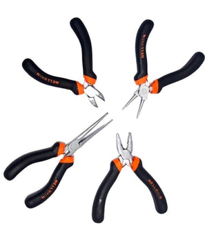 Set 4pz Mini Pinza Per Fabro Elettricista 115 Mm Acciaio Ergonomica Bricolage         