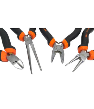 Set 4pz Mini Pinza Per Fabro Elettricista 115 Mm Acciaio Ergonomica Bricolage         