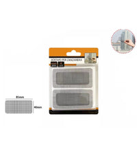 Set 4pz Toppe Nastro Adesivo Zanzariere 40x85mm Riparazione Schermo Zanzariera Rete         