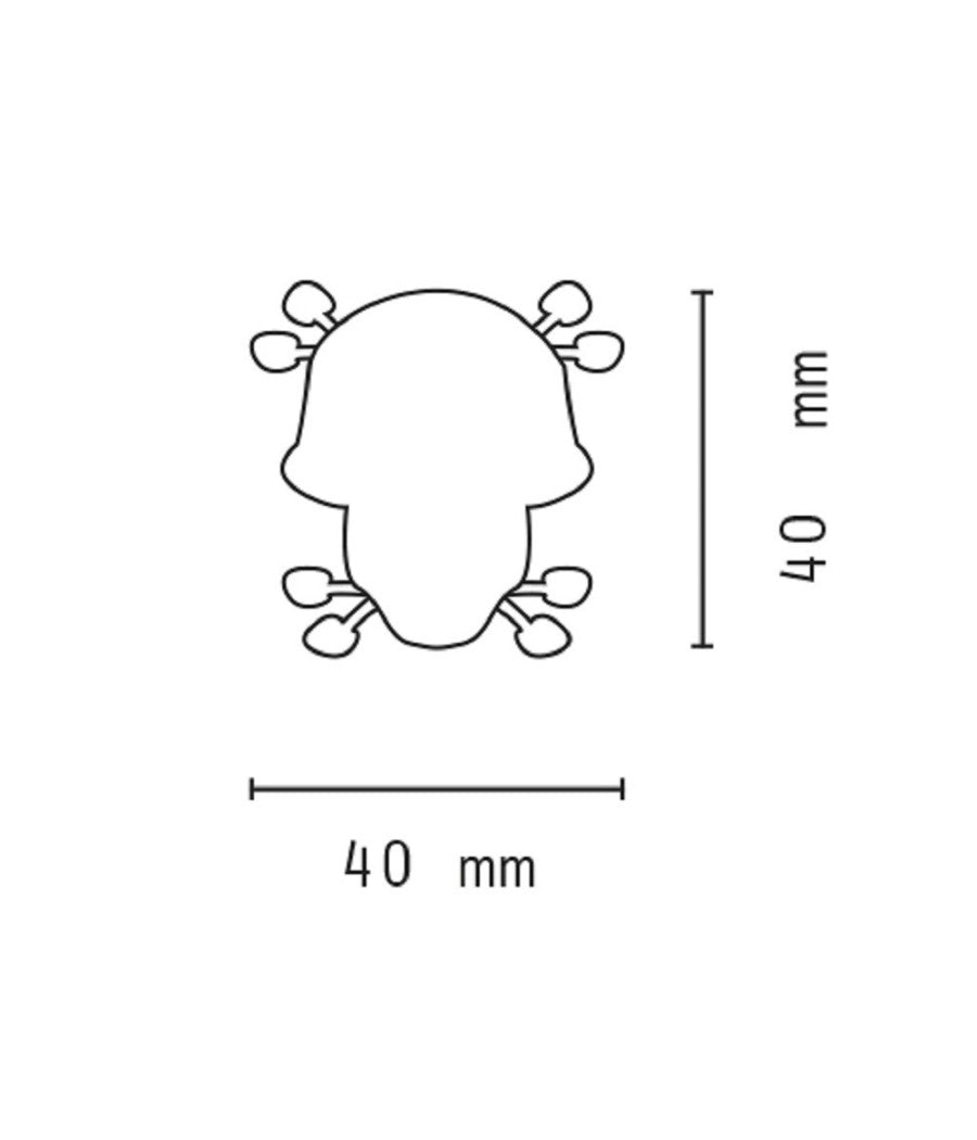Set 4pz Torcia Mini Portachiavi Led Forma Di Teschio Portatile Tascabile Dt-2143         