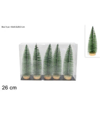 Set 5 Alberelli Innevati Mini Albero Natale 26cm Decorazioni Addobbi Natalizi         