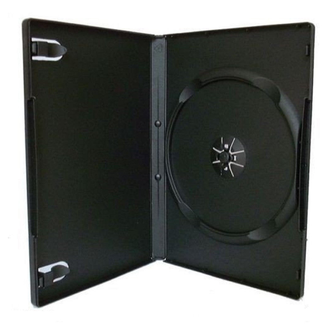 Trade Shop - Set 5 Custodie Custodia Singole Nero Per Cd Dvd Dvr Plastica Con Pattina Esterna -