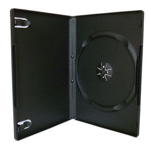 Trade Shop - Set 5 Custodie Custodia Singole Nero Per Cd Dvd Dvr Plastica Con Pattina Esterna -