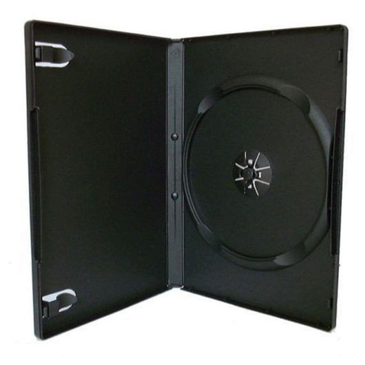 Trade Shop - Set 5 Custodie Custodia Singole Nero Per Cd Dvd Dvr Plastica Con Pattina Esterna -