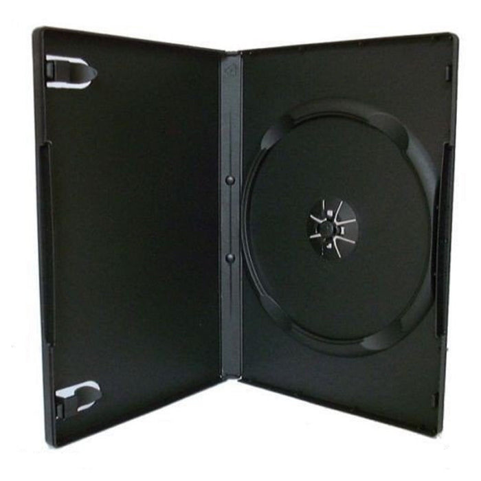 Trade Shop - Set 5 Custodie Custodia Singole Nero Per Cd Dvd Dvr Plastica Con Pattina Esterna -