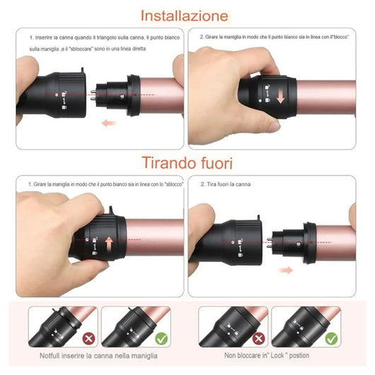 Trade Shop - Set 5 In 1 Spazzola Termica Per Capelli Accessori Intercambiabili Styling Per Casa Viaggi -