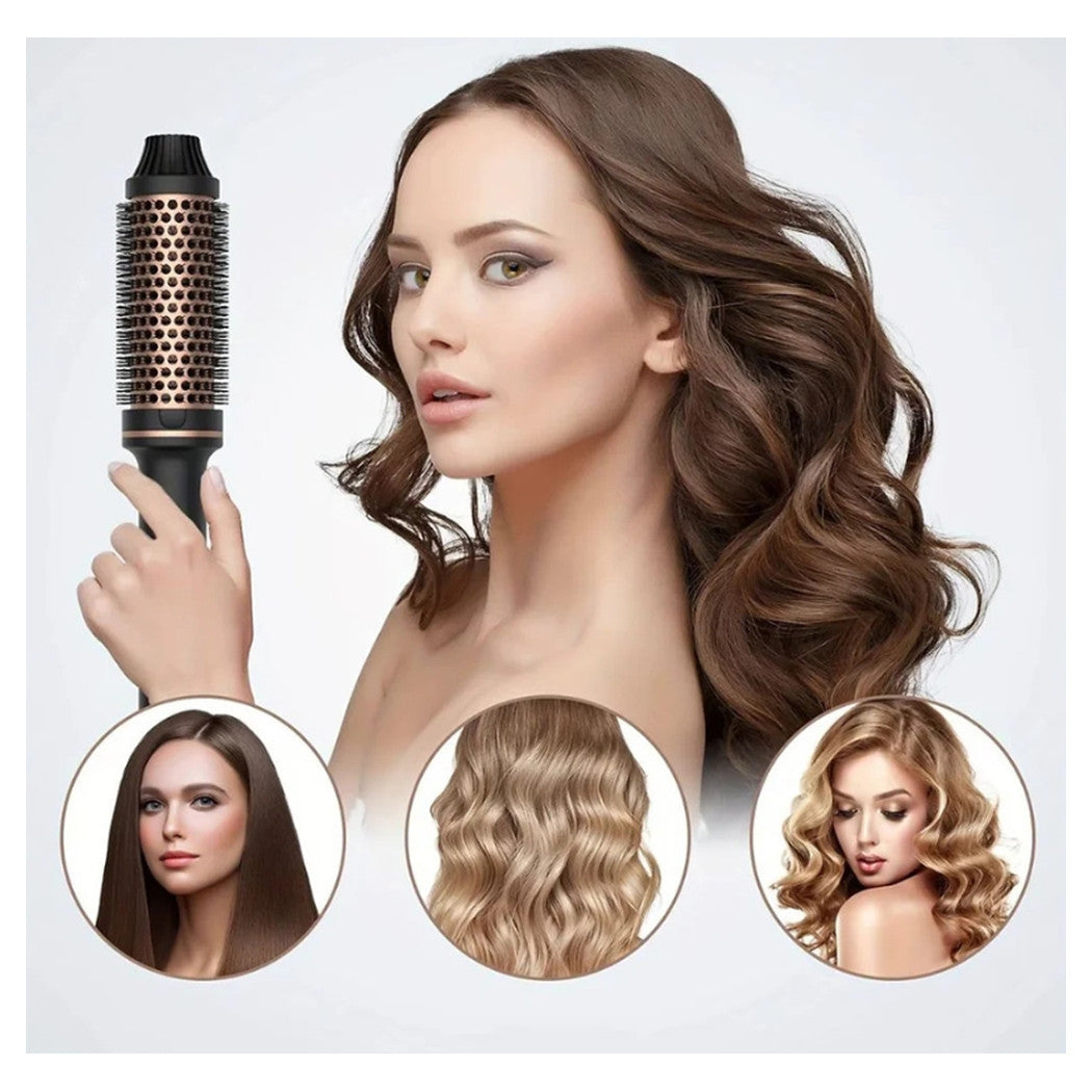 Trade Shop - Set 5 In 1 Spazzola Termica Per Capelli Accessori Intercambiabili Styling Per Casa Viaggi -