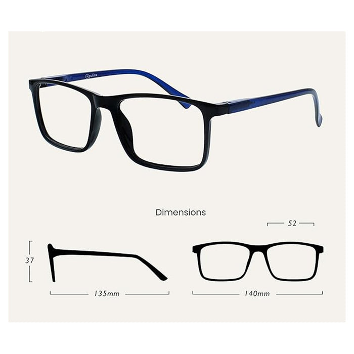 Trade Shop - Set 5 Occhiali Da Lettura Montatura Media Rettangolari Uomo Donna Cerniere Molla    -gradazione +1,50    -