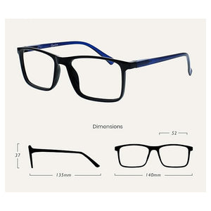 Trade Shop - Set 5 Occhiali Da Lettura Montatura Media Rettangolari Uomo Donna Cerniere Molla    -gradazione +3,50    -