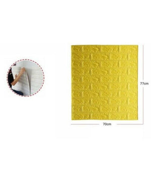 Set 5 Pannelli Muro 3d Adesivo Parete Piastrelle Mattonelle Giallo Pannello 62680         