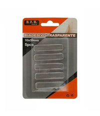 Set 5 Pezzi Strisce Gommini Biadesivo Trasparente Protezione Casa 10x50 Mm 66100         
