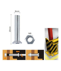 Set 5 Pezzi Viti Vite A Testa A Croce Piatta 8x20 Mm Con Dado Esagonale M8 90947         