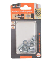 Set 5 Pezzi Viti Vite A Testa A Croce Piatta 8x20 Mm Con Dado Esagonale M8 90947         