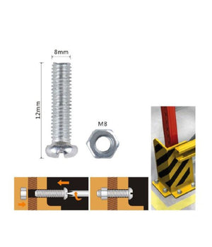 Set 5 Pz Viti Vite Testa A Croce Tonda 8x12 Mm Con Dadi Dado Esagonale M8 90981         