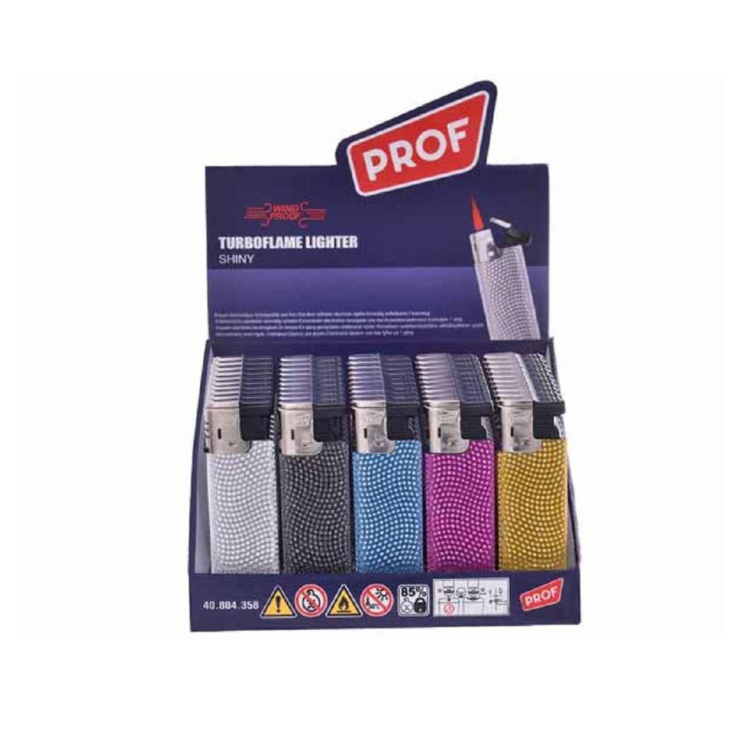 Trade Shop - Set 50 Pezzi Accendini Prof Shiny Stickers Slidecap Turbofiamma Lucida 40804358 -