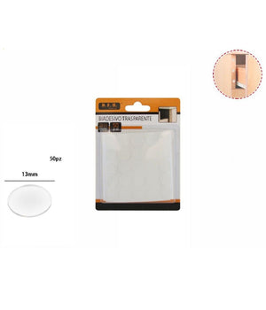 Set 50 Pezzi Biadesivo Trasparente Gommino Rotondo Protezione Casa Mobili 13 Mm         