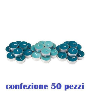 Set 50 Pezzi Candele Blu Profumate Fragranza Oceano Tealight Lumini         