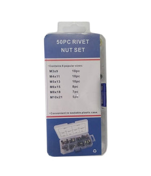 Set 50 Pz Rivetti Borchie Filettati Per Rivettatrice In Rame M3 M4 M5 M6 M8 M10         