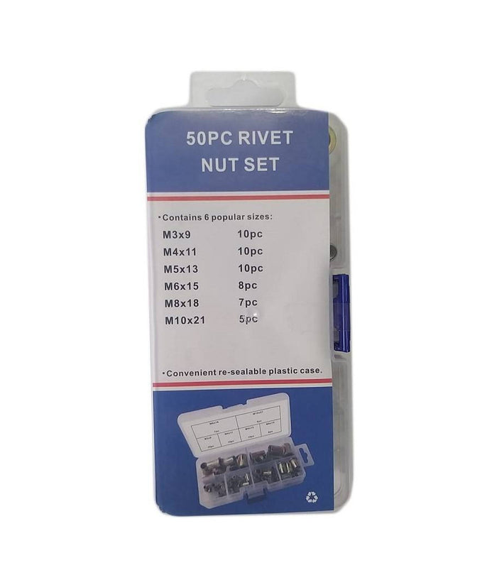 Set 50 Pz Rivetti Borchie Filettati Per Rivettatrice In Rame M3 M4 M5 M6 M8 M10         