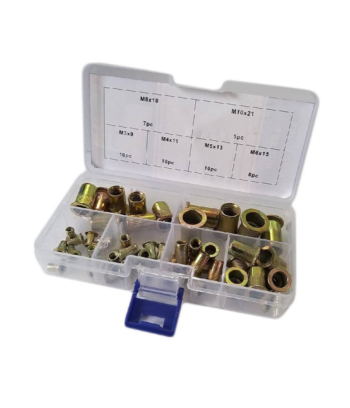 Set 50 Pz Rivetti Borchie Filettati Per Rivettatrice In Rame M3 M4 M5 M6 M8 M10         