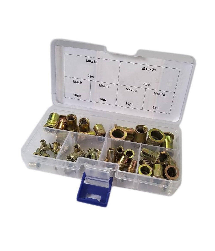 Set 50 Pz Rivetti Borchie Filettati Per Rivettatrice In Rame M3 M4 M5 M6 M8 M10         