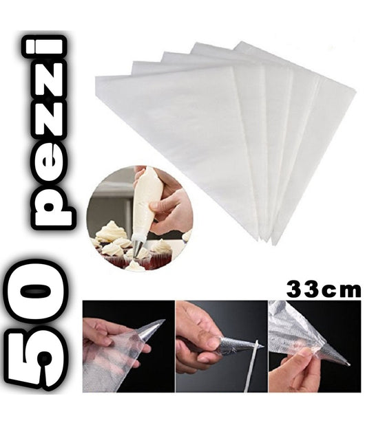 Set 50 Saccapoche Monouso Sacca Per Pasticcere Sac A Poche Cake Design Da 33cm         