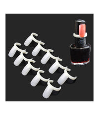 Set 50 Tips Anello Mostra Barattolini Di Smalto Bianco Naturali Unghie Acrilico         