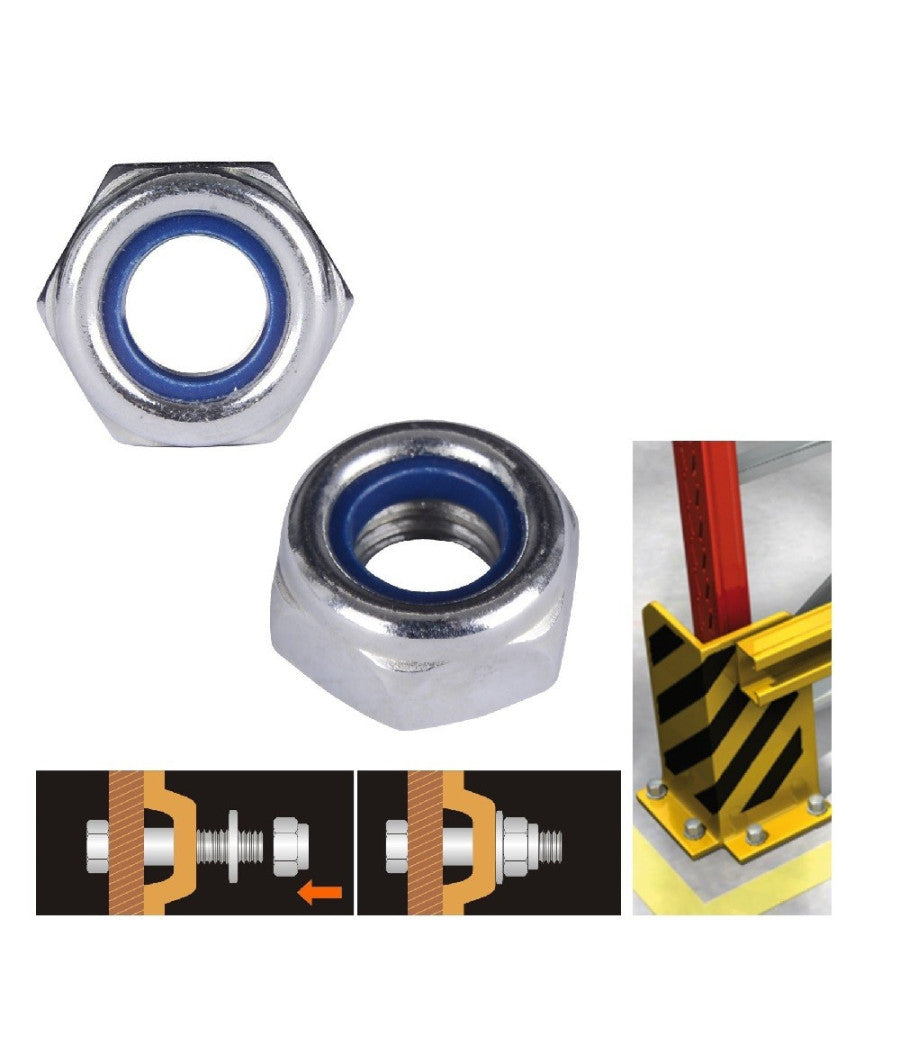 Set 55 Pz Dado Esagonale Dadi Di Serraggio M4 4mm Antiscivolo Bulloni Viti 93338         