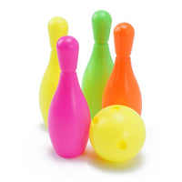 Trade Shop - Set 5pz Da Bowling Birilli Con Pallina In Plastica Colorati 2x13cm Per Bambini 258235 -