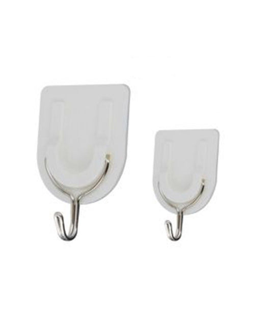 Set 5pz Gancio Attaccapanni Adesivo Bianco Parete Legno Porte Fashion Hook 59671         