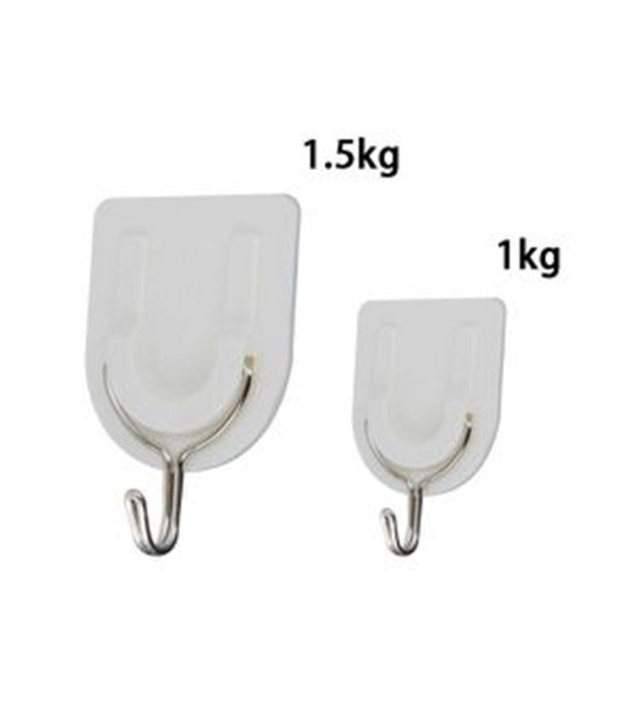 Set 5pz Gancio Attaccapanni Adesivo Bianco Parete Legno Porte Fashion Hook 59671         