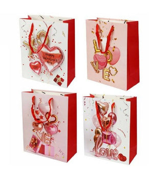 Set 6 Buste Borsa Regalo Sacchetti San Valentino 30x40x12cm 71097 Varie Fantasie         