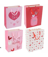Set 6 Buste Regalo Borsa Sacchetti San Valentino 30x40x12cm 69877 Varie Fantasie         