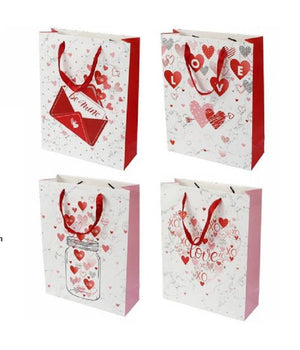 Set 6 Buste Regalo Sacchetto San Valentino 18x23x8.5 Cm 71087 Fantasie Assortite         