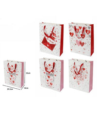 Set 6 Buste Regalo Sacchetto San Valentino 25.5x33x10cm 71088 Fantasie Assortite         